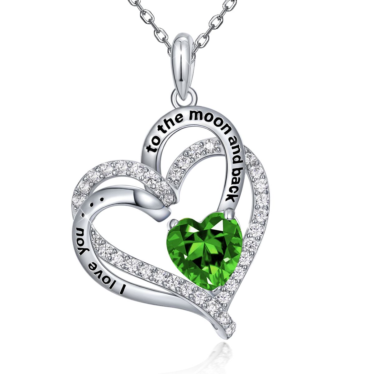 925 Sterling Silver Birthstone Necklaces For Women Girls I Love